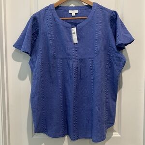 J. Jill Blue Viola Blouse with Relaxed Fit